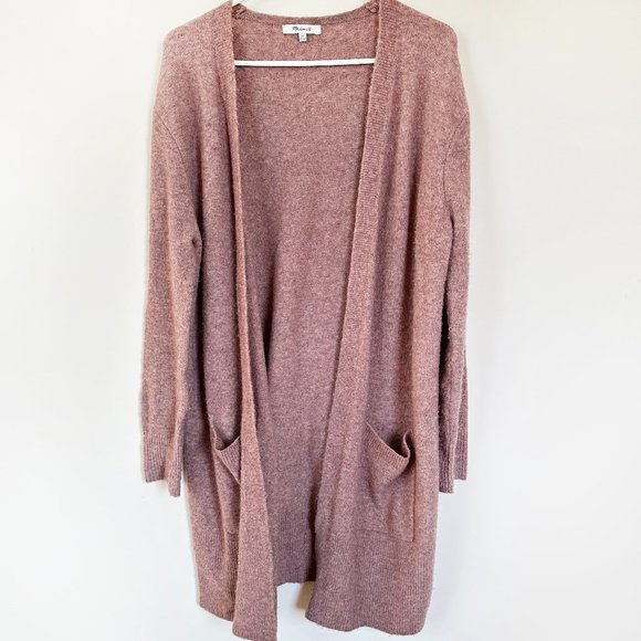 Madewell Sweaters - Madewell Ryder Cardigan Sweater Alpaca Blend Open Front Pockets Long Sleeve Pink